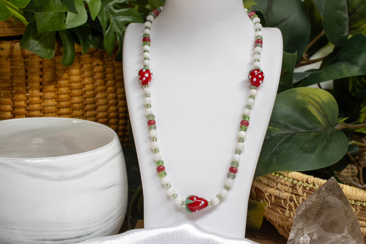 Strawberry Fields | Handmade Strawberry Necklace, Bracelet & Earring Set
