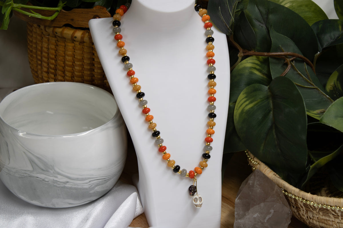 Skulls & Spice | Handmade Beaded Skull Charm Necklace